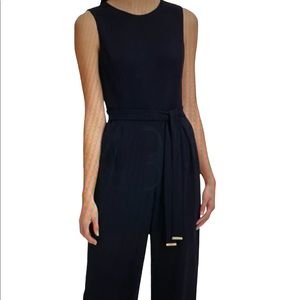 Tommy Hilfiger/Sleeveless Belted Jumpsuit/New with Tag/Navy Blue with Gold